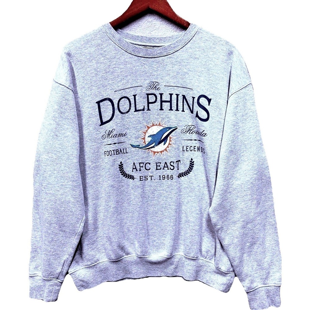 NFL x Darius Rucker Miami Dolphins Sweatshirt Mens Large Grey AFC East Crewneck‎